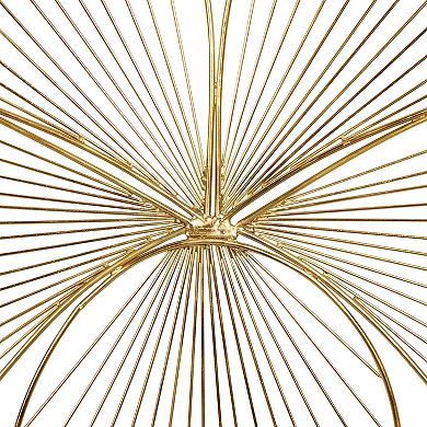 CosmoLiving by Cosmopolitan Gold Finish Floral Wall Decor 3-piece Set
