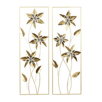 Stella & Eve Floral Metallic Wall Decor 2 pc Set