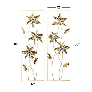 Stella & Eve Floral Metallic Wall Decor 2-piece Set