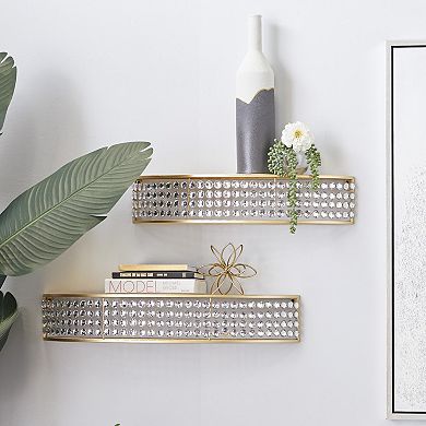 Stella & Eve Jeweled Contemporary Wall Shelf 2-piece Set