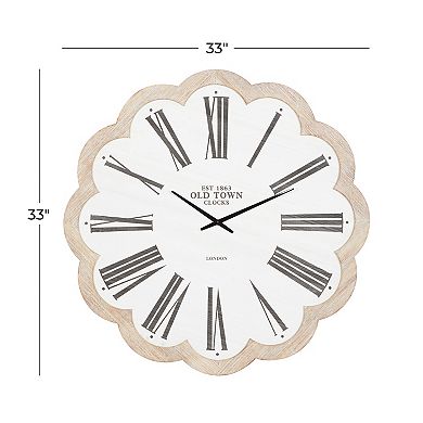 Stella & Eve Scalloped Farmhouse Wall Clock