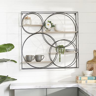 Stella & Eve Circle Square Contemporary Wall Shelf