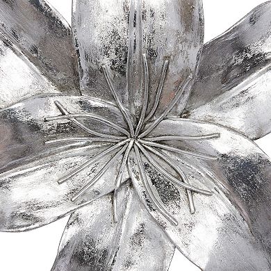 Stella & Eve Floral Silver Finish Wall Decor 3-piece Set