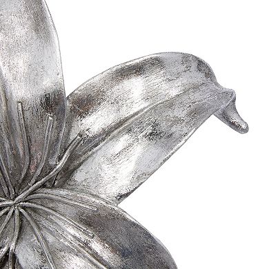 Stella & Eve Floral Silver Finish Wall Decor 3-piece Set