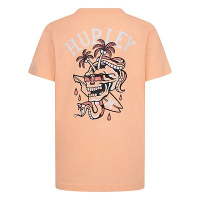 Hurley Boys' Graphic T-Shirt - 'Deepwaters' Design, Soft Cotton/Poly Jersey, Lightweight