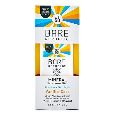 Bare Republic Mineral Sport Vanilla-Coco Sunscreen Stick - SPF 50