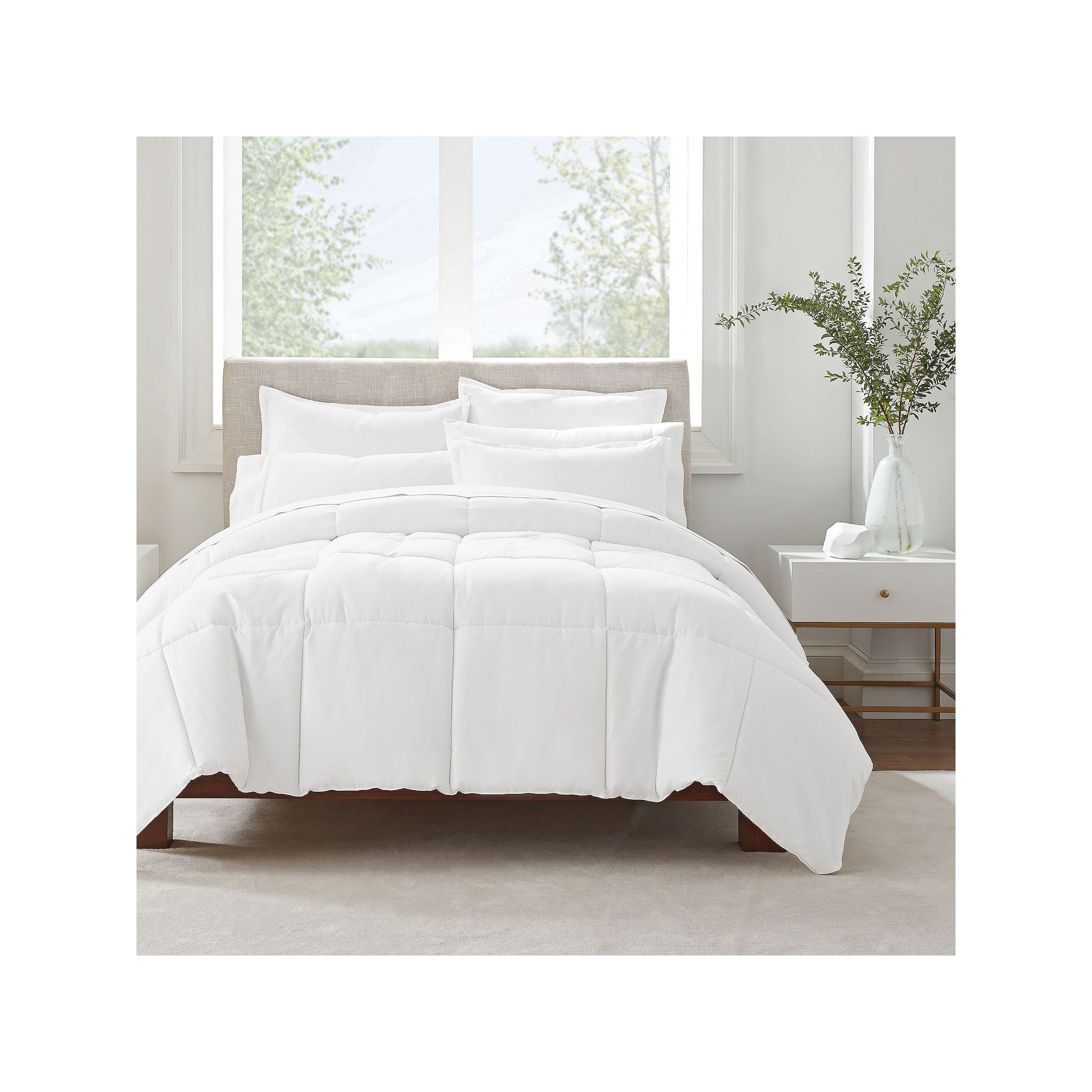 Serta® Simply Clean Antimicrobial 3-Piece Comforter Set, White