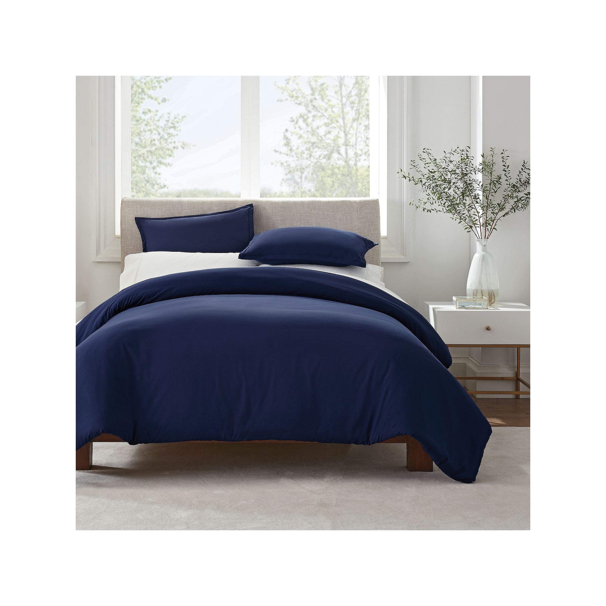 Serta® Simply Clean Antimicrobial Duvet Cover Set, Blue