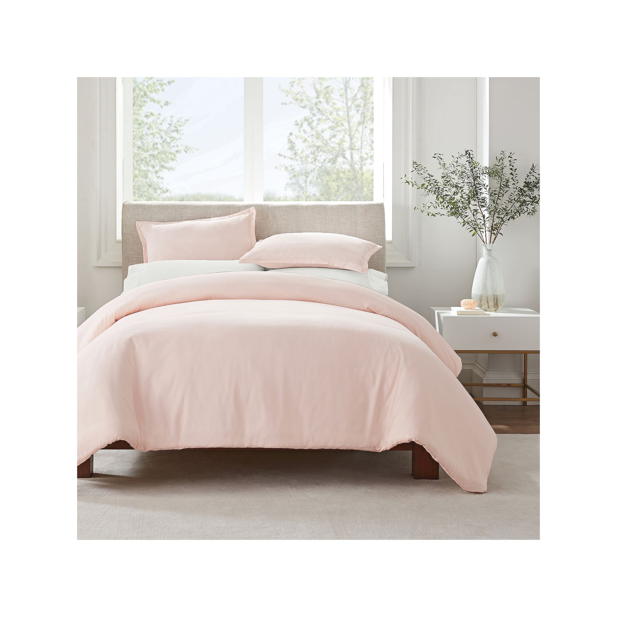 Serta® Simply Clean Antimicrobial Duvet Cover Set, Pink