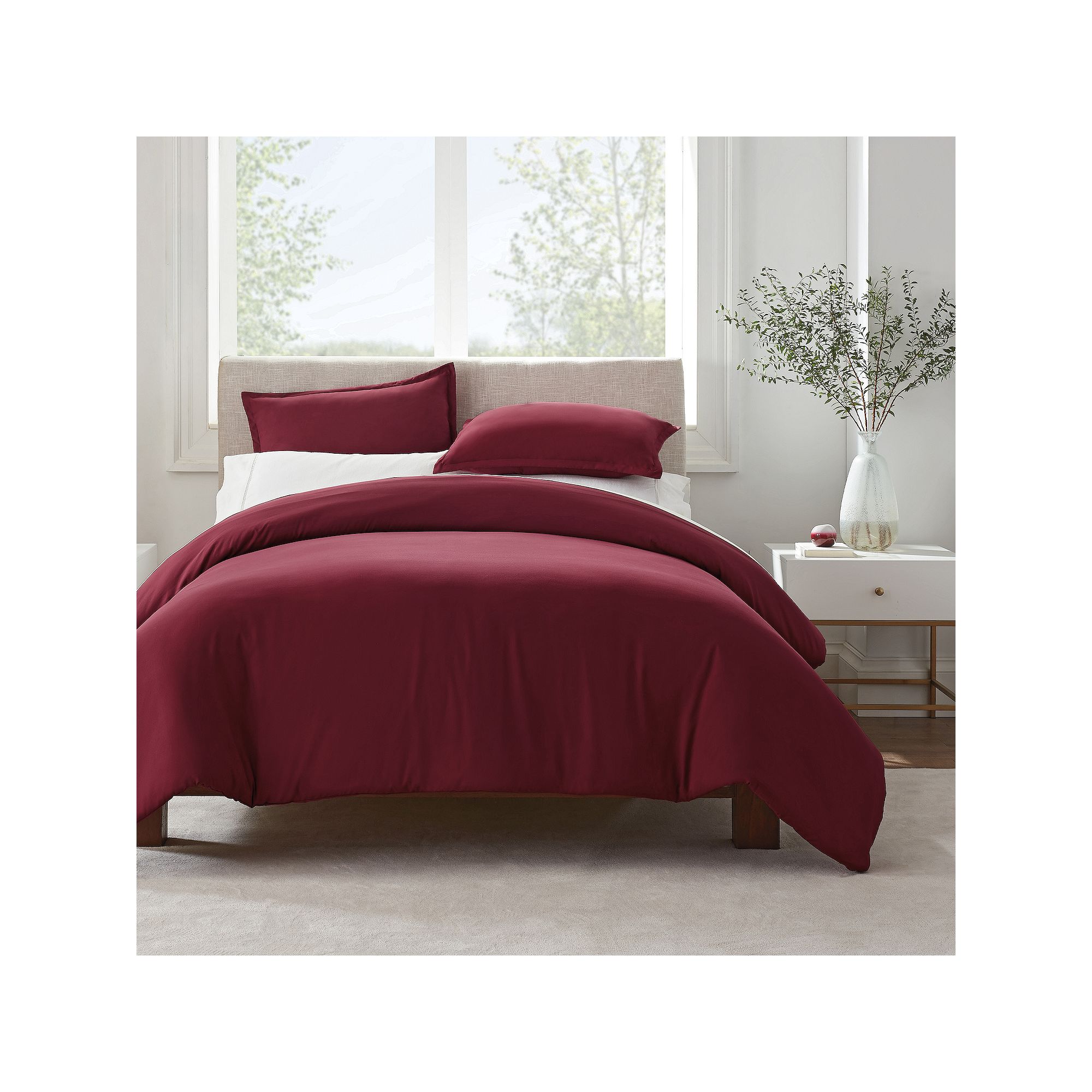 Serta® Simply Clean Antimicrobial Duvet Cover Set, Purple