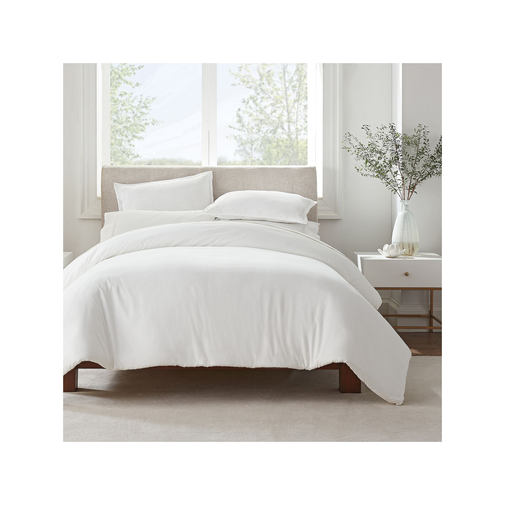 Serta® Simply Clean Antimicrobial Duvet Cover Set, White