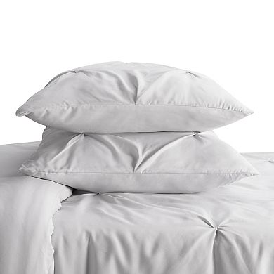 Serta Simply Clean Antimicrobial Pleated 3-Piece Comforter Set with Shams