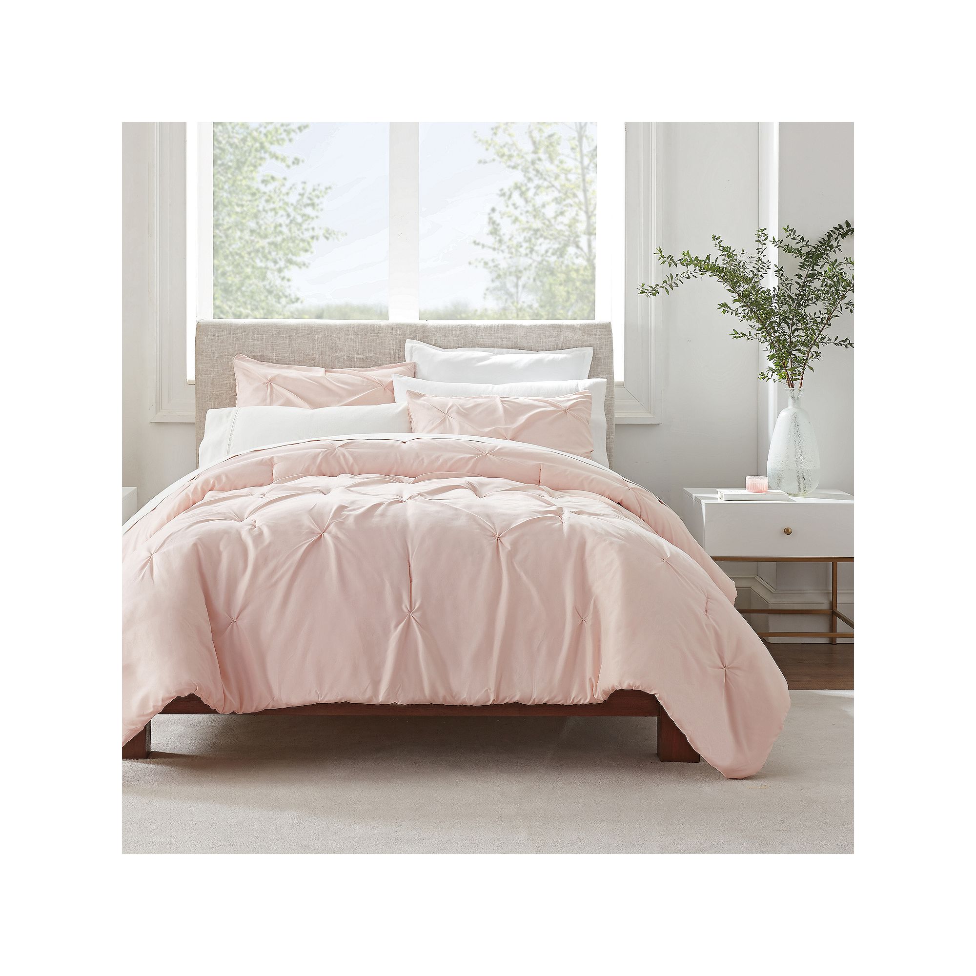 Serta® Simply Clean Antimicrobial Pleated 3-Piece Comforter Set with Shams