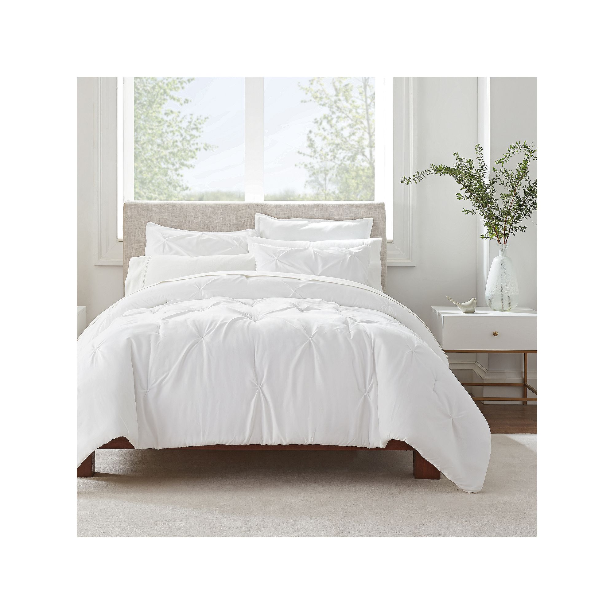 Serta® Simply Clean Antimicrobial Pleated 3-Piece Comforter Set with Shams