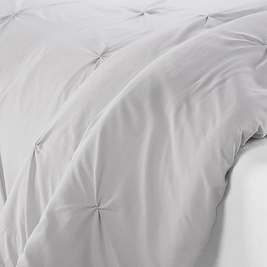 Serta Simply Clean Antimicrobial Pleated 3-Piece Duvet Cover Set