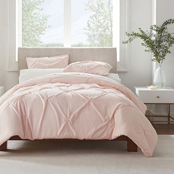 Serta® Simply Clean Antimicrobial Pleated 3Piece Duvet Cover Set