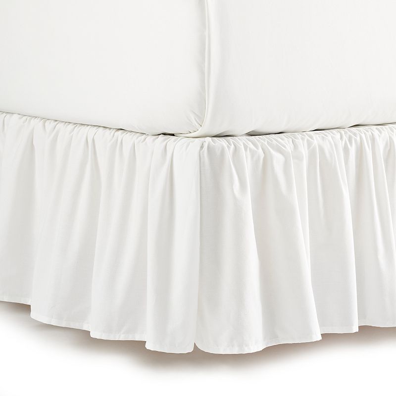 Sonoma Goods For Life Ruffle Bedskirt, White, Cal King