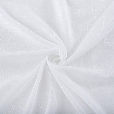 No. 918 Ceri Linen Texture Jute Tabs Semi-Sheer Tab Top Window Curtain