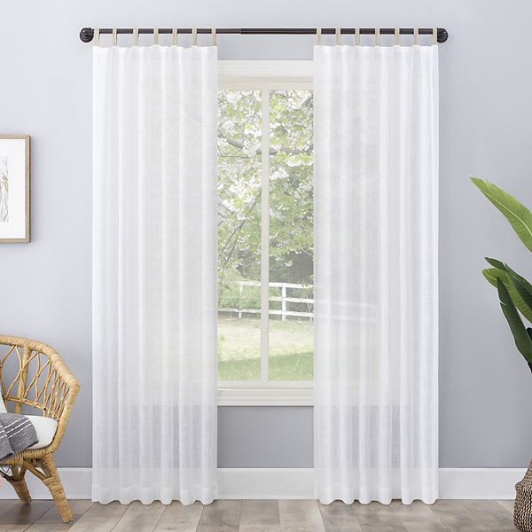 No. 918 Ceri Linen Texture Jute Tabs SemiSheer Tab Top Window Curtain