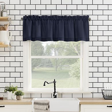 No. 918 Martine Microfiber Semi-Sheer Kitchen Curtain Valance and Tiers Set 