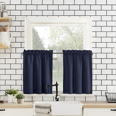 No. 918 Martine Microfiber Semi-Sheer Kitchen Curtain Valance and Tiers Set 