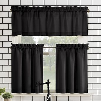 No. 918 Martine Microfiber Semi-Sheer Kitchen Curtain Valance and Tiers Set