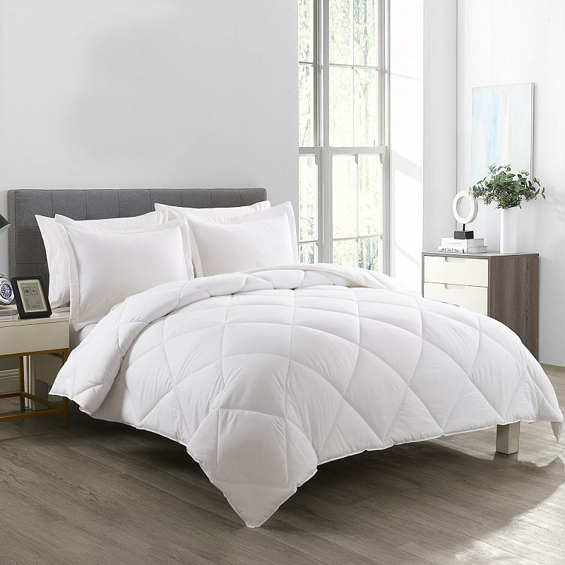 Lotus Home Diamond Stitch Comforter Set with Shams, White, King