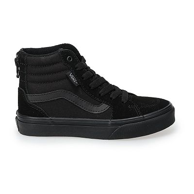 All black hightop vans best sale