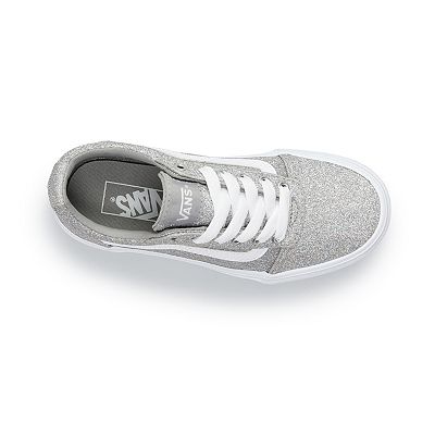 Vans Ward Party Glitter Kids Girls Sz US good 6.0 Girl's (Youth) Shoes Silver/White