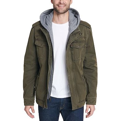 Men's Levi's® Washed Cotton Sherpa-Lined Hooded Trucker Jacket