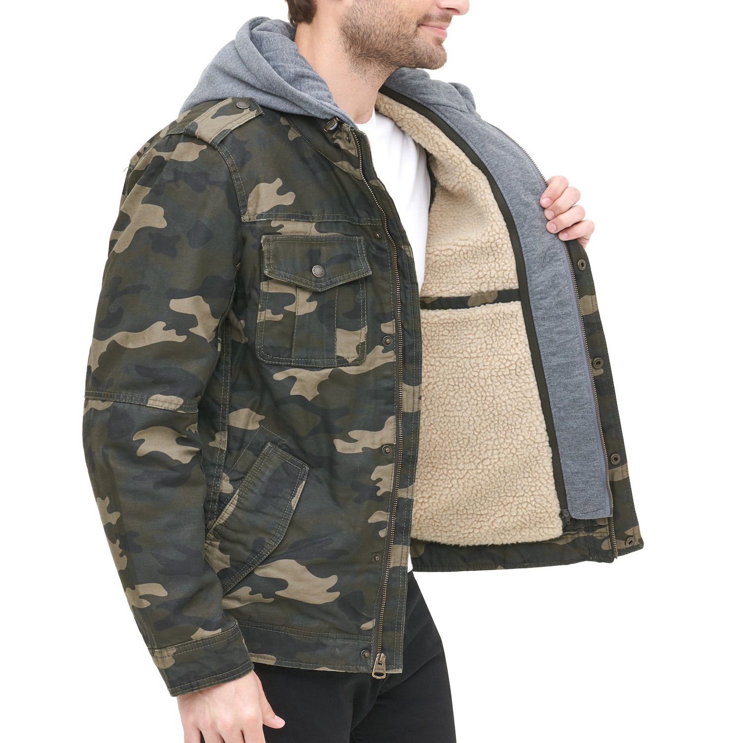 mens cotton jacket with hood