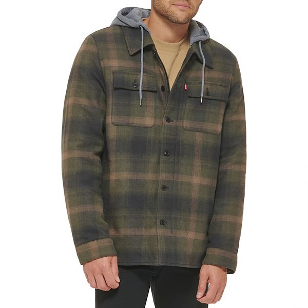 Levi's on sale plaid hoodie