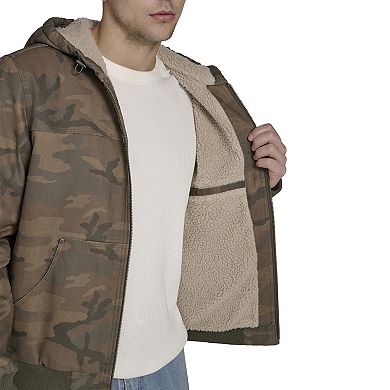 Men's Levi's® Canvas Workwear Sherpa-Lined Hooded Bomber
