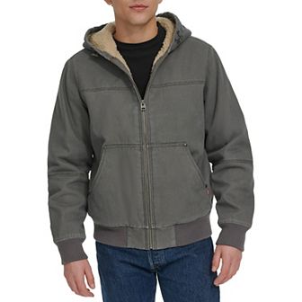 Men's Levi's® Canvas Workwear Sherpa-Lined Hooded Bomber