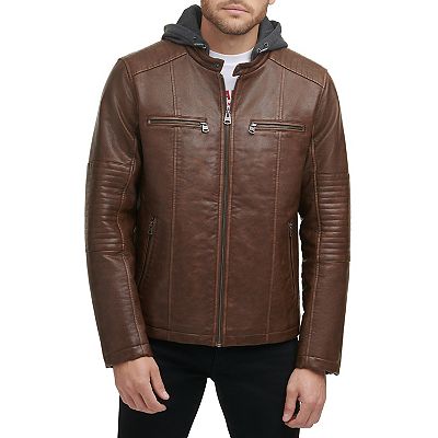 Levis jacket leather mens hot sale