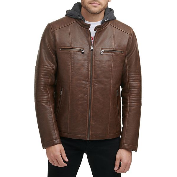 Men's Levi's® Faux-Leather Hooded Racer Jacket