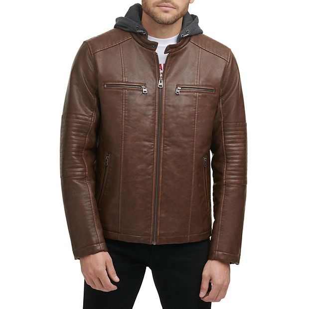 Levi leather outlet jacket with hood