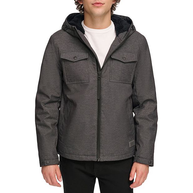 Mens sherpa lined hooded jacket hotsell