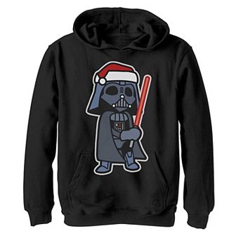 Boys 8-20 Star Wars Darth Vader Saber Santa Hat Christmas Graphic Fleece Hoodie