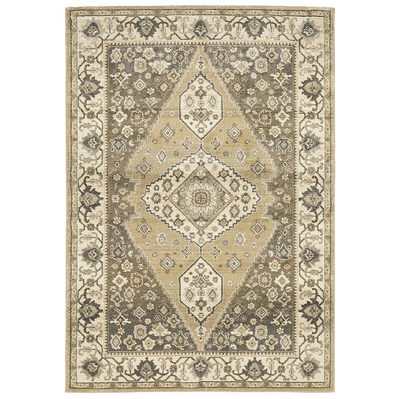 StyleHaven Franklin Border Medallions Area Rug, Beig/Green, 10X13 Ft