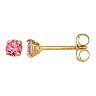 Charming Girl 14k Gold Pink Cubic Zirconia Earrings