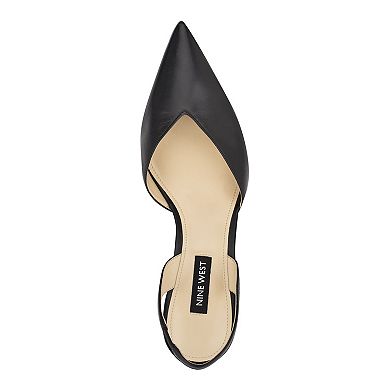 Nine West Hello Women's Leather Pointed Toe Slingback Pumps