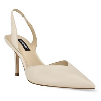 Nine West Hello Women's Leather Pointed Toe Slingback Pumps