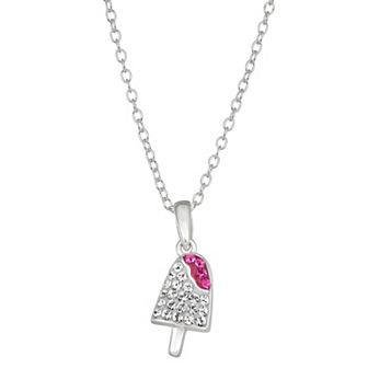 Charming Girl Kids' Sterling Silver Crystal Ice Pop Pendant