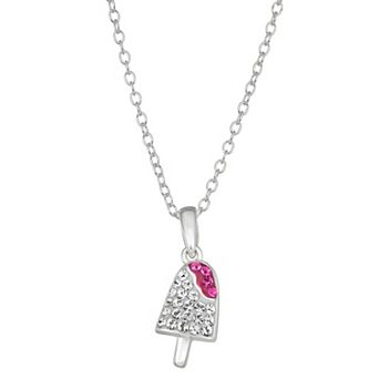 Charming Girl Kids' Sterling Silver Crystal Ice Pop Pendant