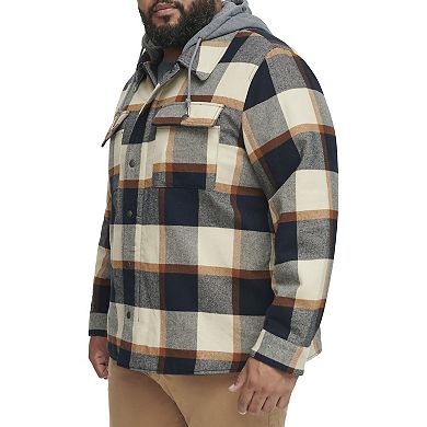 Big & Tall Levi's?? Plaid Sherpa-Lined Hooded Shirt Jacket