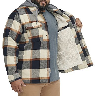 Big & Tall Levi's® Plaid Sherpa-Lined Hooded Shirt Jacket