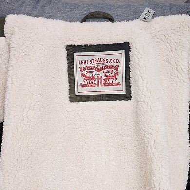 Big & Tall Levi's® Plaid Sherpa-Lined Hooded Shirt Jacket