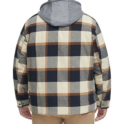 Big Tall Levi s Plaid Sherpa Lined Hooded Shirt Jacket