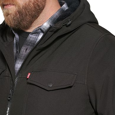 Big & Tall Levi's® Sherpa-Lined Hooded Softshell Utility Jacket